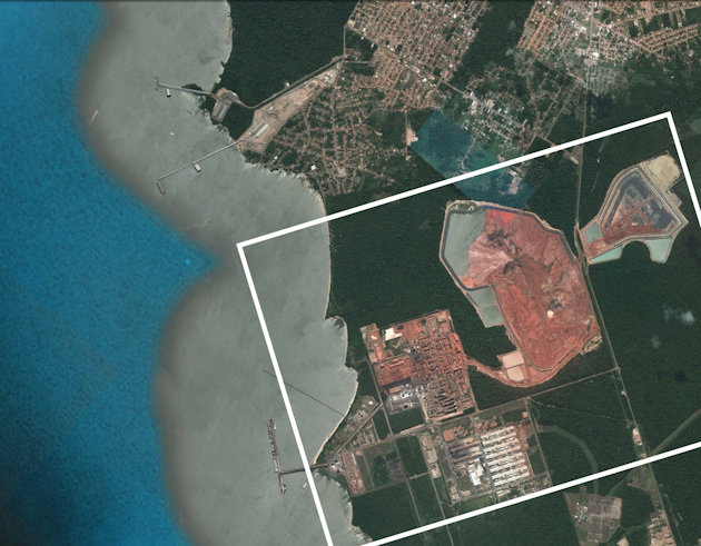 Satellite view of Alunorte and Pará river Satellite view of Alunorte and Pará river